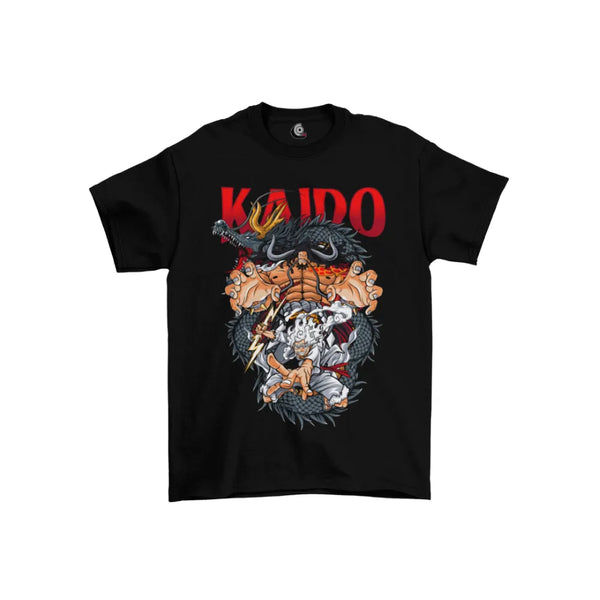 Camiseta Algodão Premium Anime One Piece - Luffy Gear 5 e Kaido