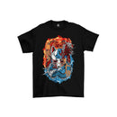 Camiseta Algodão Premium Anime Kimetsu no Yaiba - Máscara Dragão Fogo e Água