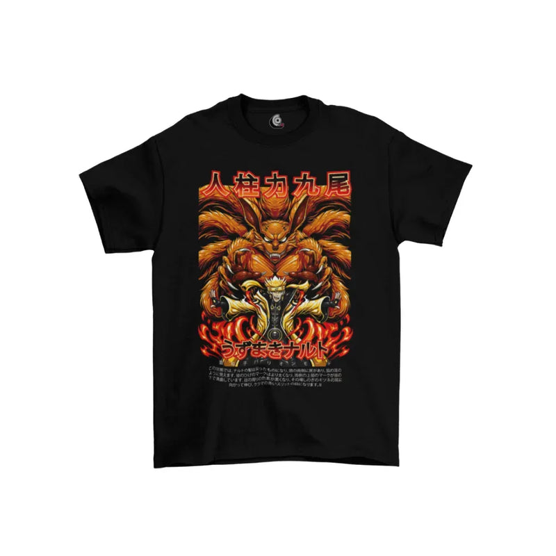 Camiseta Algodão Premium Anime Naruto - Naruto e Kyuubi