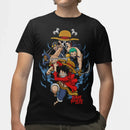 Camiseta Algodão Premium Anime One Piece - Luffy, Zoro e Usopp
