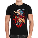 Camiseta Algodão Premium Anime One Piece - Ace e Yamato
