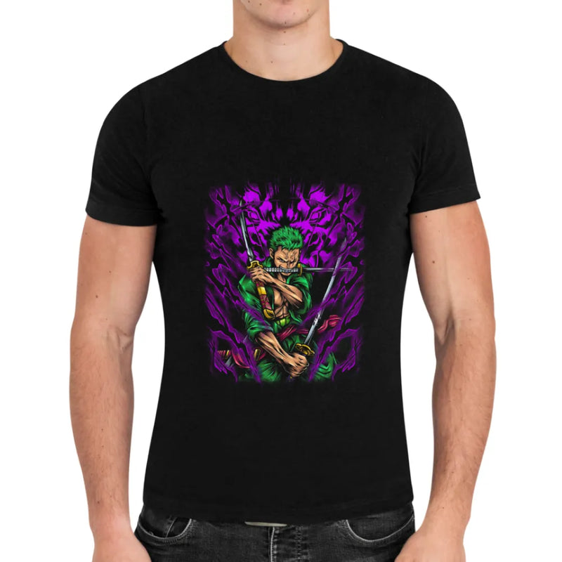 Camiseta Algodão Premium Anime One Piece - Zoro Roxo