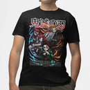 Camiseta Algodão Premium Anime Demon Slayer - Tanjiro, Akaza e Daki