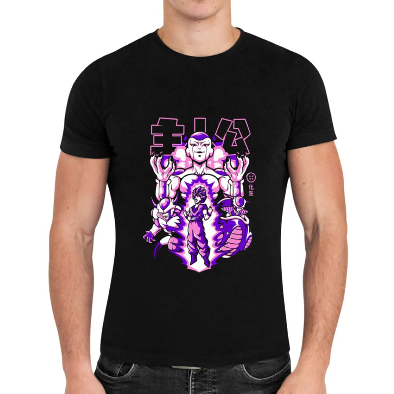 Camiseta Algodão Premium Anime Dragon Ball - Freeza e Goku