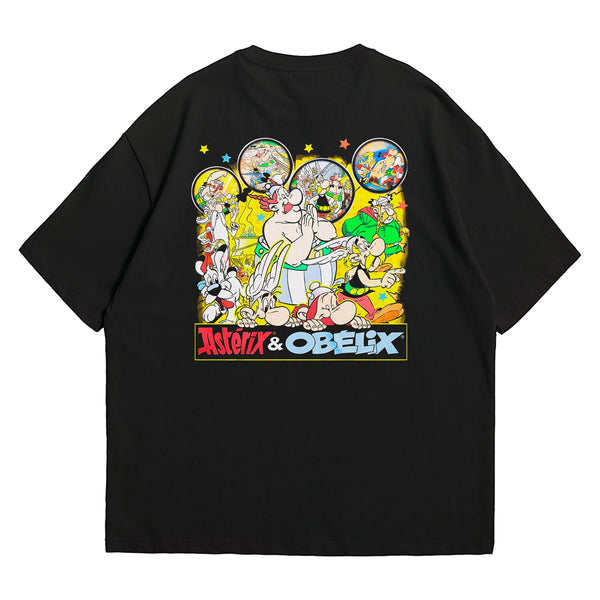 Camiseta Oversized Algodão Desenhos Retrô Asterix e Obelix