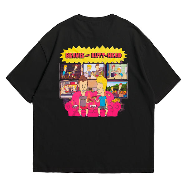 Camiseta Oversized Algodão Desenhos Retrô Beavis and Butt-Head