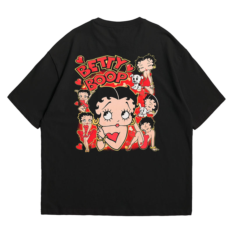 Camiseta Oversized Algodão Desenhos Retrô Betty Boop
