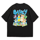 Camiseta Oversized Algodão Desenhos Retrô Bluey