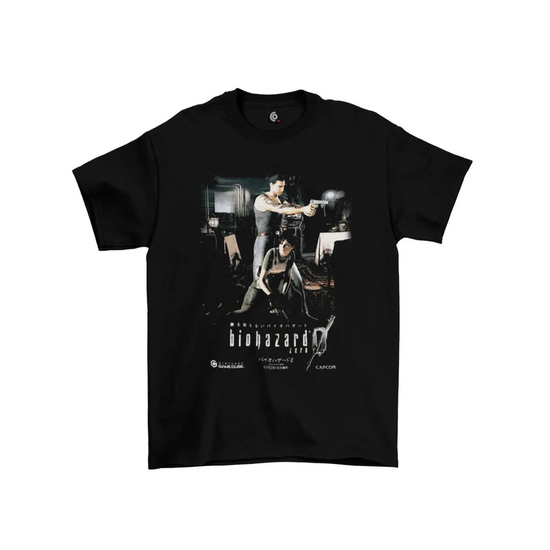 Camiseta Algodão Premium GameCube Resident Evil  Biohazard Zero - Billy Coen and Rebecca Chambers