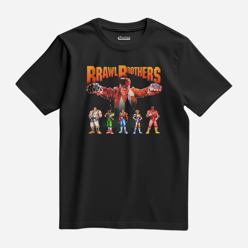 Camiseta Algodão Premium Super Nintendo Game Brawl Brothers
