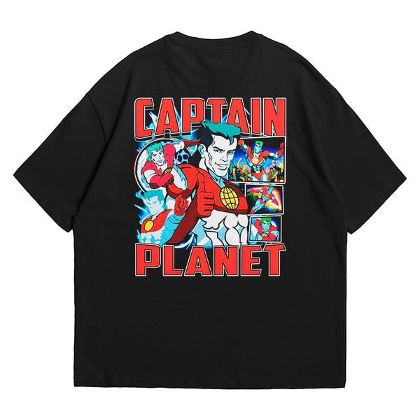 Camiseta Oversized Algodão Desenhos Retrô Captain Planet