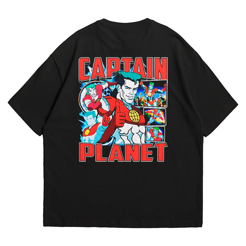 Camiseta Oversized Algodão Desenhos Retrô Captain Planet