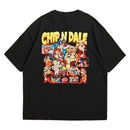 Camiseta Oversized Algodão Desenhos Retrô Chip 'n Dale: Rescue Rangers