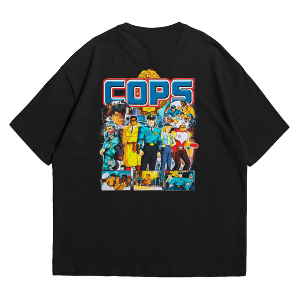 Camiseta Oversized Algodão Desenhos Retrô C.O.P.S.