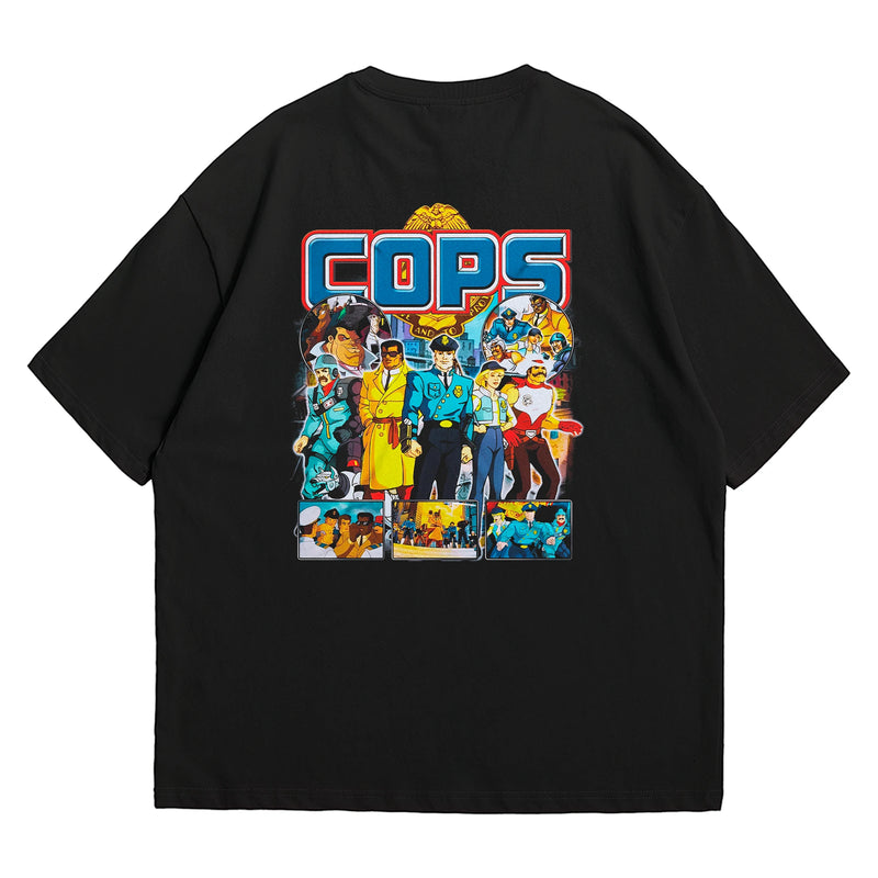 Camiseta Oversized Algodão Desenhos Retrô C.O.P.S.
