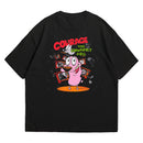 Camiseta Oversized Algodão Desenhos Retrô Courage the Cowardly Dog