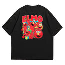 Camiseta Oversized Algodão Desenhos Retrô Elmo