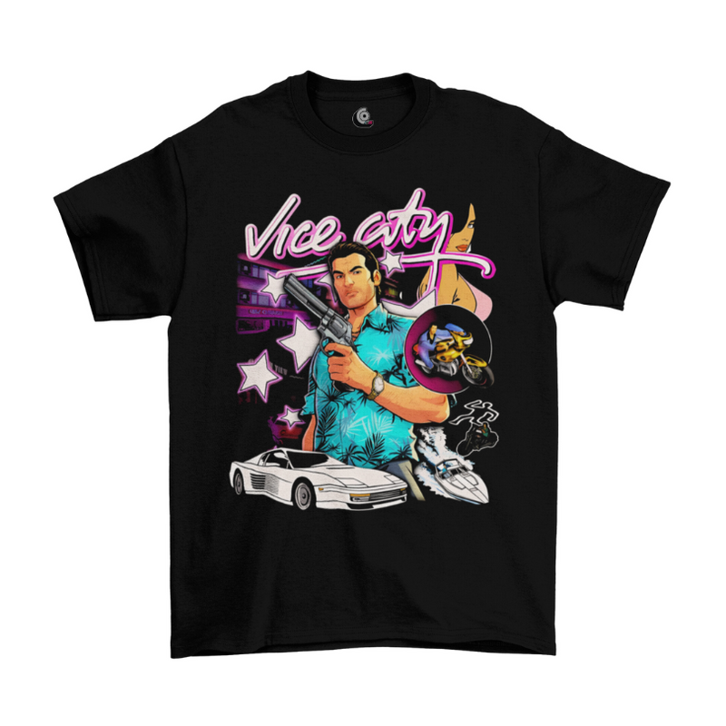 Camiseta Algodão Premium PlayStation Game GTA Vice City