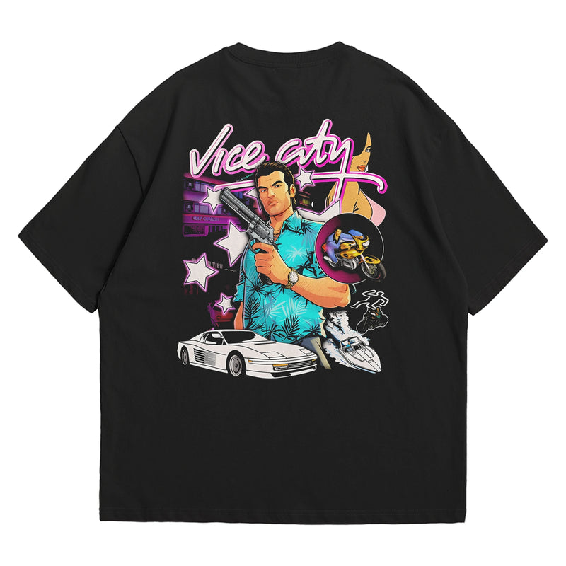 Camiseta Oversized Algodão Playstation Game GTA Vice City