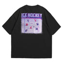 Camiseta Oversized Algodão Pixel Game Ice Hockey