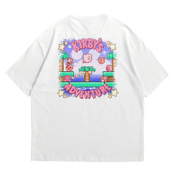 Camiseta Oversized Algodão Pixel Game Kirby's Adventure
