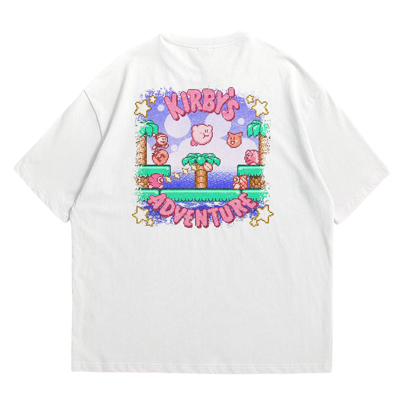 Camiseta Oversized Algodão Pixel Game Kirby's Adventure