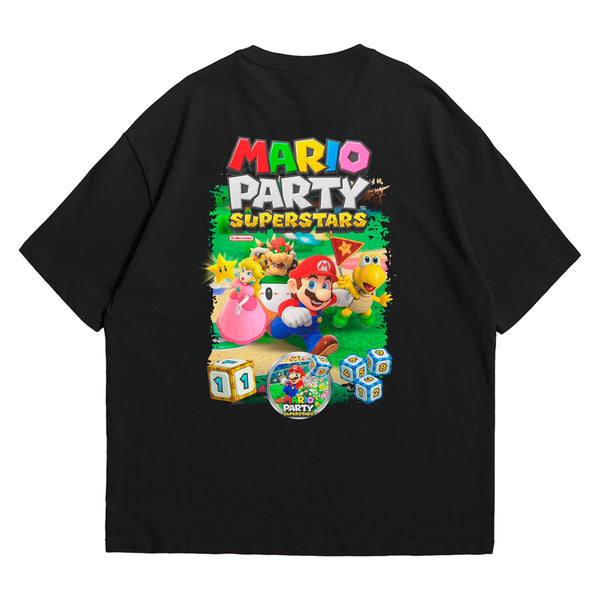 Camiseta Oversized Algodão Nintendo Switch Game Mario Party