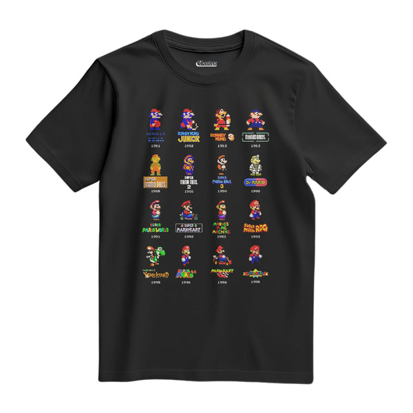 Camiseta Algodão Premium Pixel Game Mario Collection
