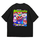 Camiseta Oversized Algodão Desenhos Retrô My Pet Monster
