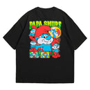 Camiseta Oversized Algodão Desenhos Retrô Papai Smurf