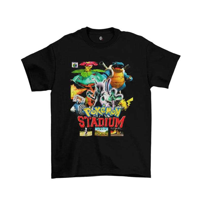 Camiseta Algodão Premium Nintendo 64 Game Pokémon Stadium