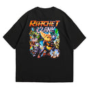 Camiseta Oversized Algodão Playstation Game Ratchet &amp; Clank