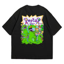 Camiseta Oversized Algodão Desenhos Retrô Reptar
