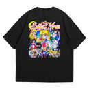 Camiseta Oversized Algodão Desenhos Retrô Sailor Moon