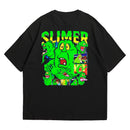 Camiseta Oversized Algodão Desenhos Retrô Slimer