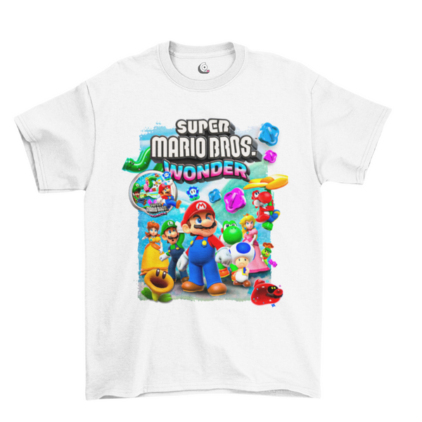Camiseta Algodão Premium Nintendo Switch Game Super Mario Bros. Wonder