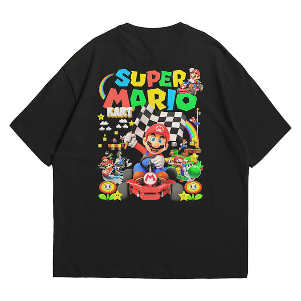 Camiseta Oversized Algodão Nintendo Switch Game Super Mario Kart