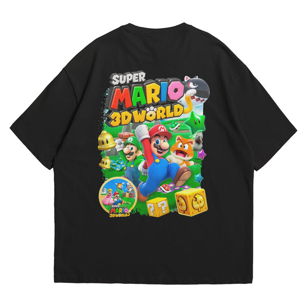 Camiseta Oversized Algodão Nintendo Switch Game Super Mario 3D World