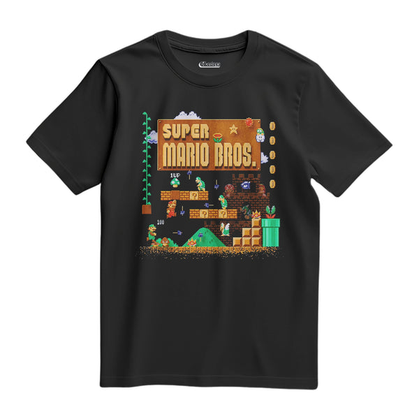 Camiseta Algodão Premium Pixel Game Super Mario Bros