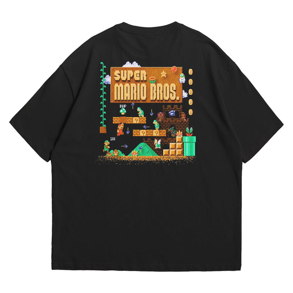 Camiseta Oversized Algodão Pixel Game Super Mario Bros