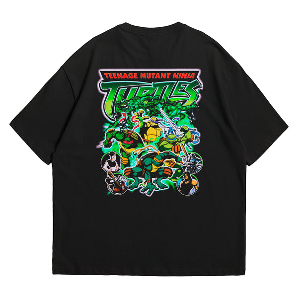 Camiseta Oversized Algodão Desenhos Retrô Tartarugas Ninjas