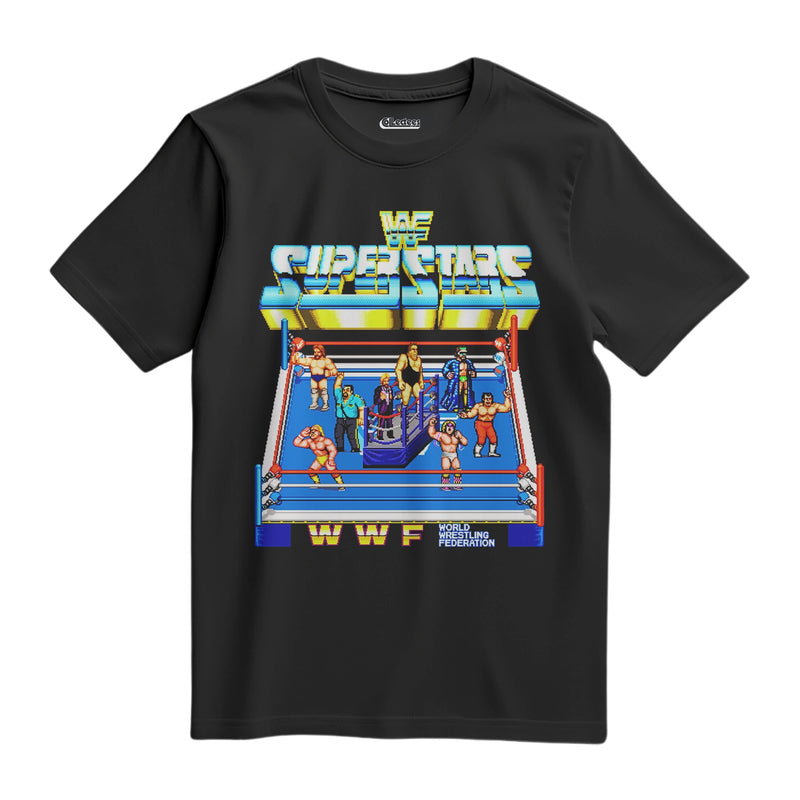 Camiseta Algodão Premium Pixel Game WWF Superstars