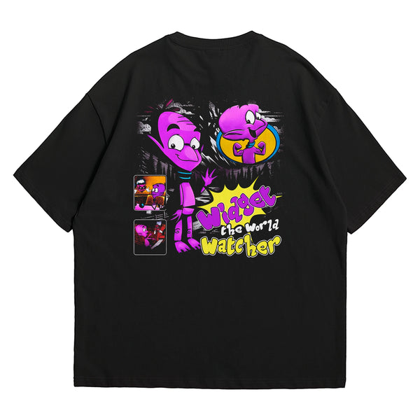 Camiseta Oversized Algodão Desenhos Retrô Widget