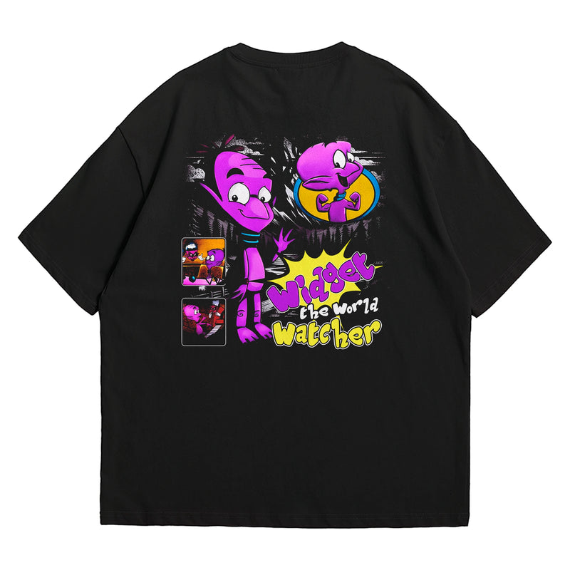Camiseta Oversized Algodão Desenhos Retrô Widget