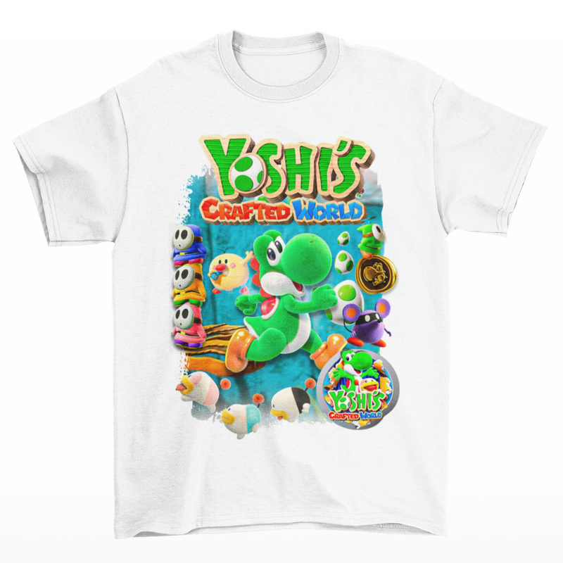 Camiseta Algodão Premium Nintendo Switch Game Yoshi's Crafted World
